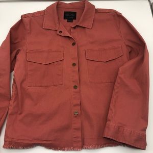 Sanctuary light weight jacket/shirt with front and side pockets size Large snaps